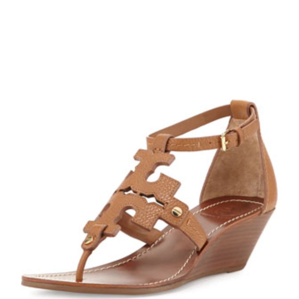 [new] TORY BURCH Chandler Wedge Leather Sandals